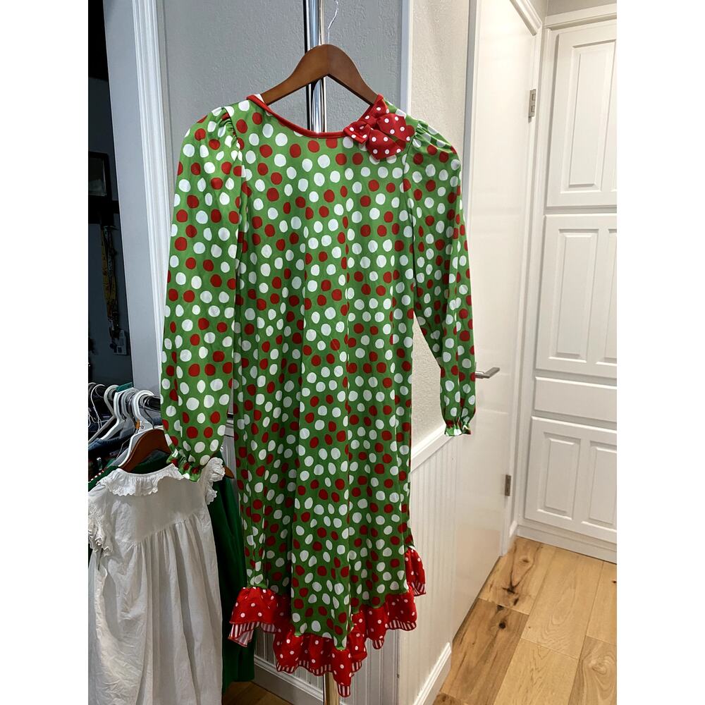 Laura Dare Polka Dot Holiday/Christmas Night Dress Sz 10